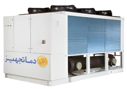 چیلر تراکمی هوایی اسکرو 150 تن تبرید دماتجهیز مدل DTCHS150