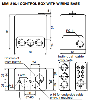 ابعاد رله هانیول MMI 810.1