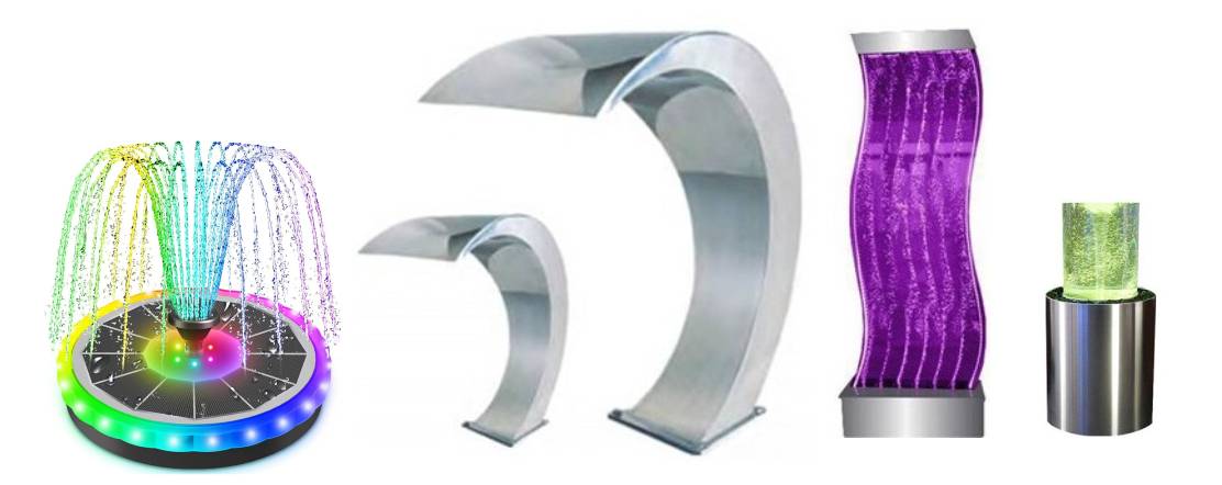 Fountain and fountain of the pool