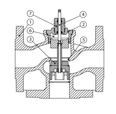 اجزای شیر موتوری دانفوس سه راهه چدنی "1/2 2