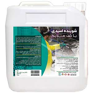 Acidic detergent with mild foam