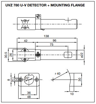 ابعاد فتوسل ساترونیک قرمز مدل UVZ 780