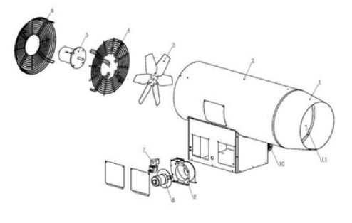 اجزای جت هیتر گازی کولاک گستر یزد مدل 150 هزار دوموتوره