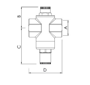 ابعاد شیر فشار شکن بدنه بزرگ فنری CS CASE مدل 0325 سایز "1