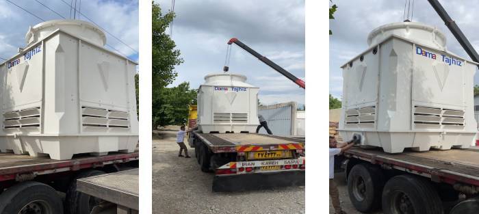 "Engineer Zakari - Joghtai city: 1 DamaTajhiz 250-ton fiberglass cooling tower."