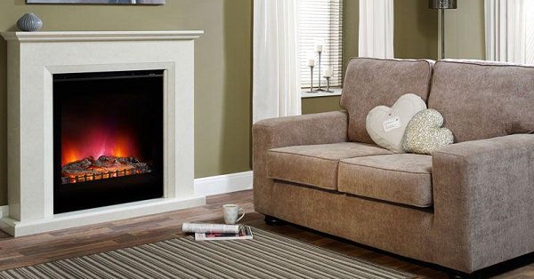 شومینه برقی تابان با قاب چوب