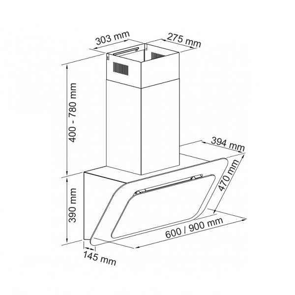 هود آشپزخانه مورب لتو مدل H52-1