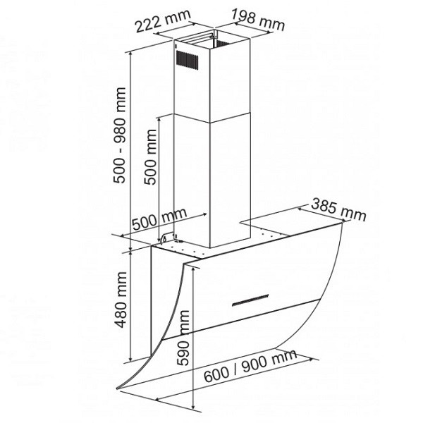 هود آشپزخانه مورب لتو مدل H56-1