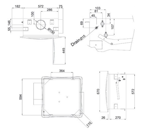 فن کویل کاستی چهار طرفه تهویه سری اوشان مدل CFN-200-1