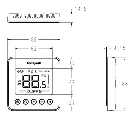 ترموستات دیجیتال فن کویل هانیول مدل TF428-5