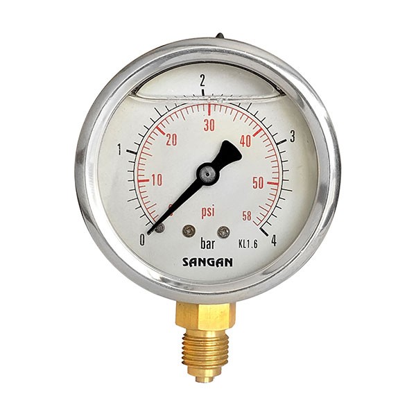 مانومتر سنگان صنعت برنجی عمودی صفحه 6 سانت مدل PG4/A-3