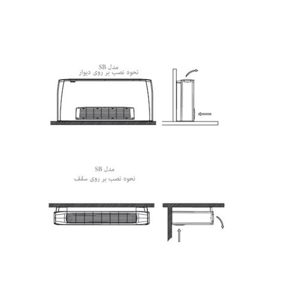 فن کویل زمینی کریوه بدون پایه تهویه مدل SB-300-3
