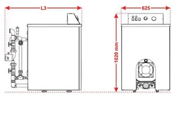 پکيج زمینی دوگانه سوز بدون مبدل شوفاژکار آذرخش AS300-9-1