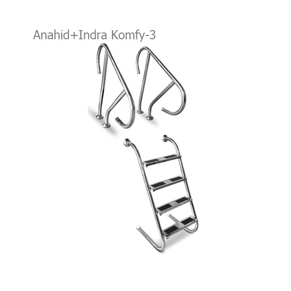 نردبان و هندریل استخر آکوامارین مدل کامفی 3 پله-4