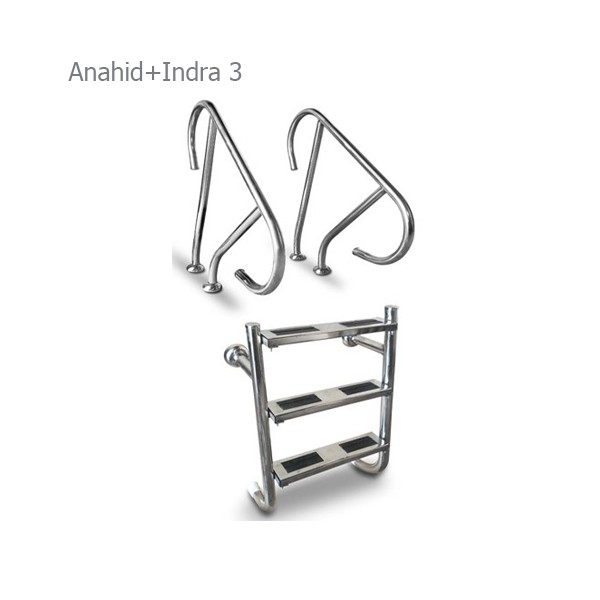 نردبان و هندریل استخر آکوامارین مدل 3 پله-4