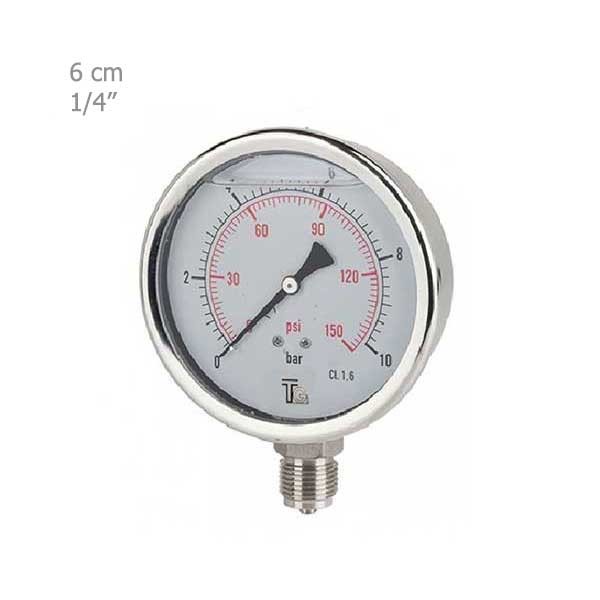 مانومتر تی جی تمام استیل عمودی روغنی صفحه6 مدل HBL-1