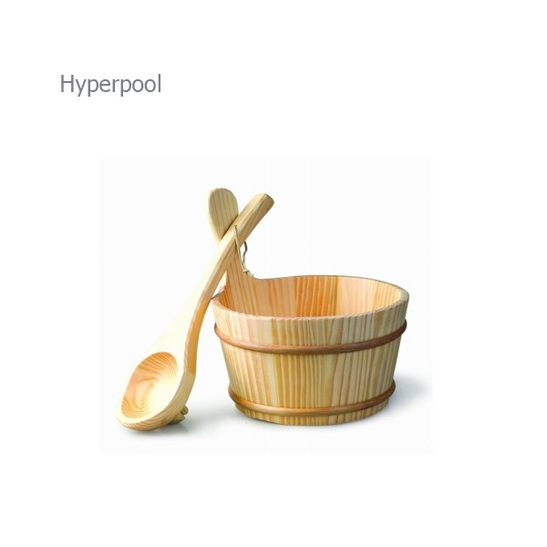 سطل و ملاقه چوبی سونای خشک هایپرپول-1