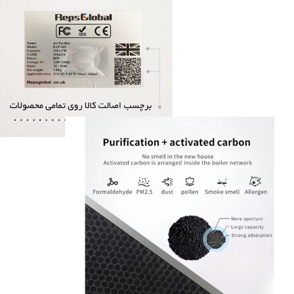 دستگاه تصفیه هوا رپس مدل RAP-410-1