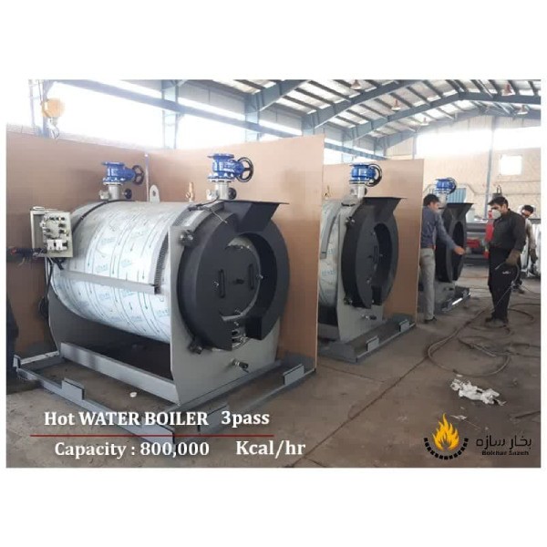 دیگ آبگرم فولادی 100000 سه پاس بخار سازه مدل BSWF.100-4