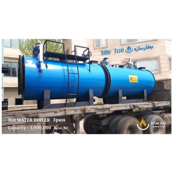 دیگ آبگرم فولادی 100000 سه پاس بخار سازه مدل BSWF.100-8