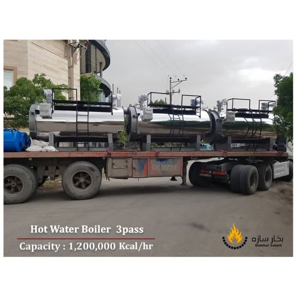 دیگ آبگرم فولادی 300000 سه پاس بخار سازه مدل BSWF.300-11