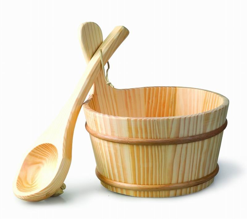 سطل و ملاقه چوبی سونای خشک هایپرپول