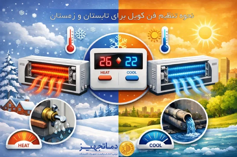 تنظیم دمای فن کویل برای تابستان و زمستان